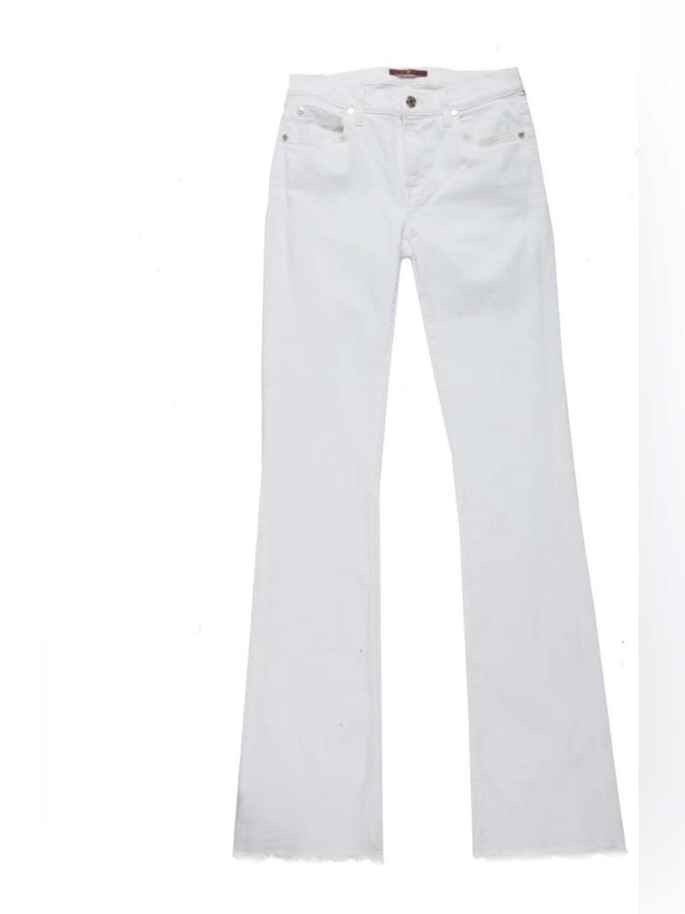 7 for all Mankind - Tailorless Boot w/ Released Hem in White.